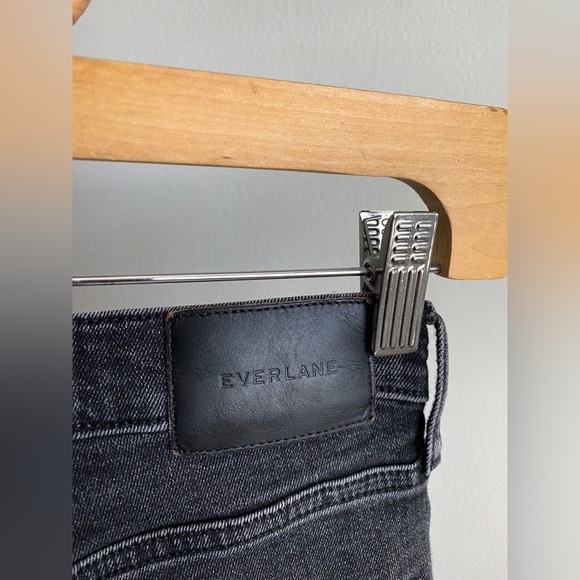 EVERLANE High Rise Authentic Stretch Modal Stretch Skinny Jeans Button Fly Black - Picture 7 of 11